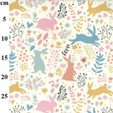 Tissu polycoton Rose & Hubble motif lapin de Pâques floral printanier TC0034